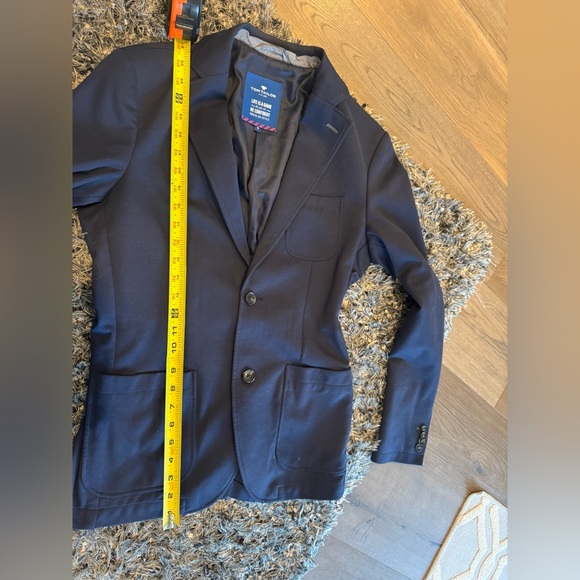 Tom Tailor Navy Blue Tailored Blazer Jacket Men’s Size Small – Modern Slim Fit - Picture 10 of 11